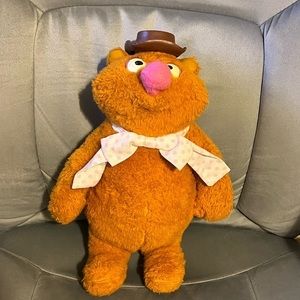 Vintage 1976 Fisher Price Fozzie Bear 14" Plush Muppets Jim Henson with Hat